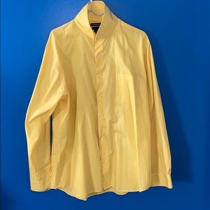 Yellow button down shirt